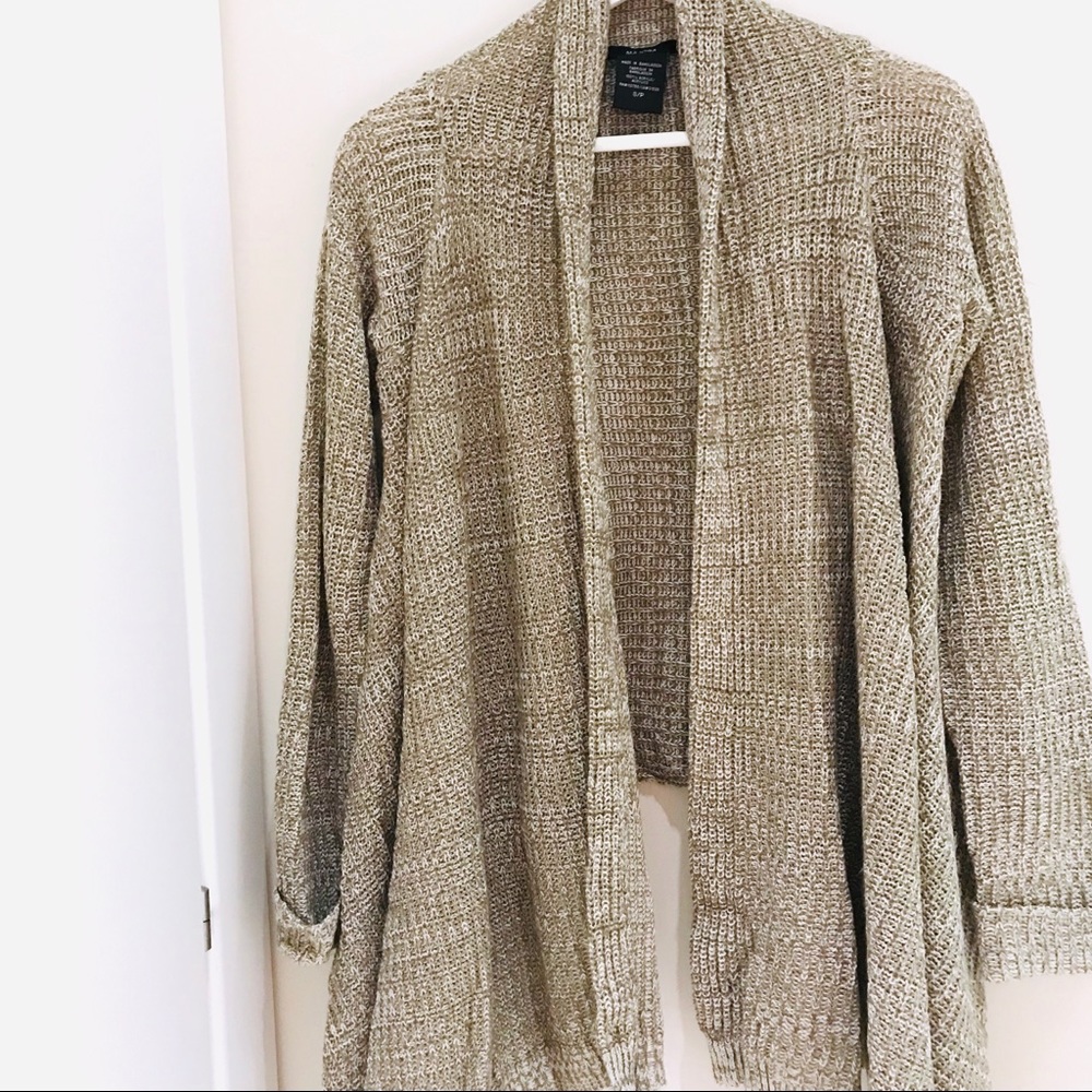 Tan Knit Cardigan Size S NEW